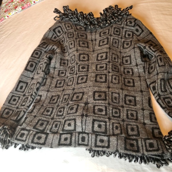Avalon Y2K Funky Wool Sweater Fringe SZ M - Picture 2 of 6